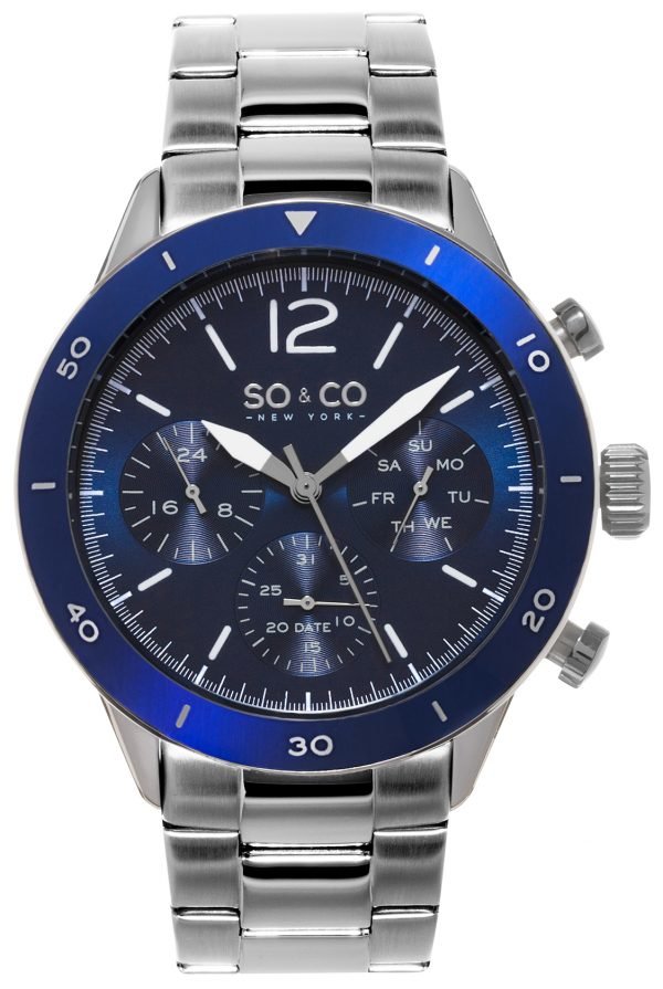 So & Co New York Yacht Timer 5032.2 Kello Sininen / Teräs