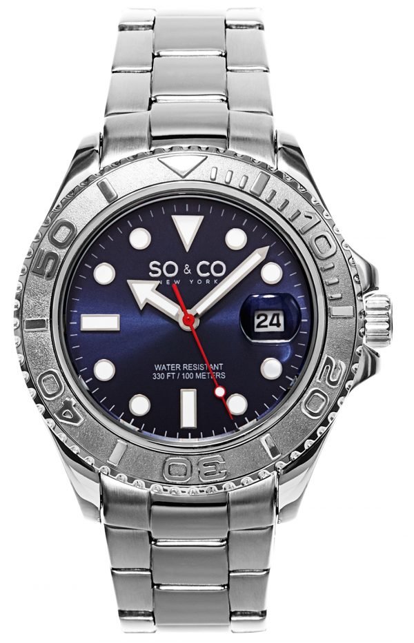 So & Co New York Yacht Timer 5053.2 Kello Sininen / Teräs