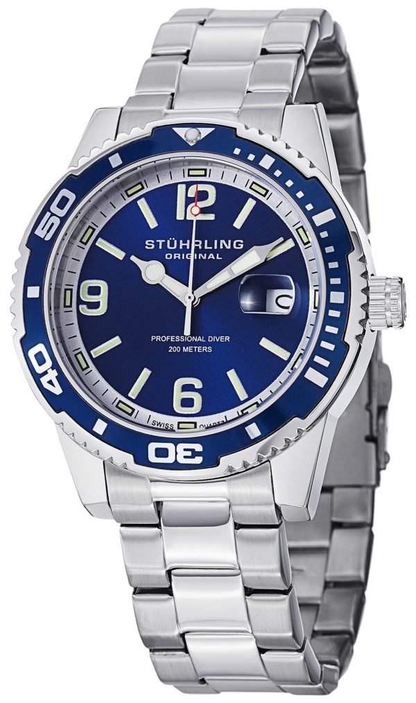 Stührling Original Aquadiver 415.02 Kello Sininen / Teräs