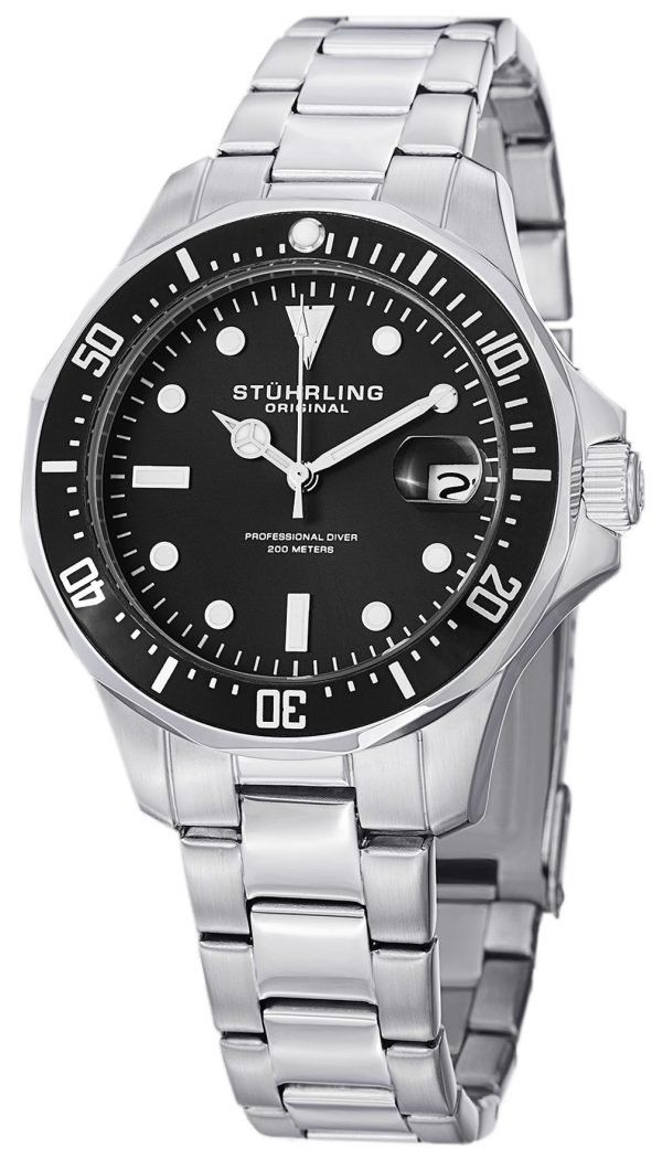 Stührling Original Aquadiver 664.01 Kello Musta / Teräs