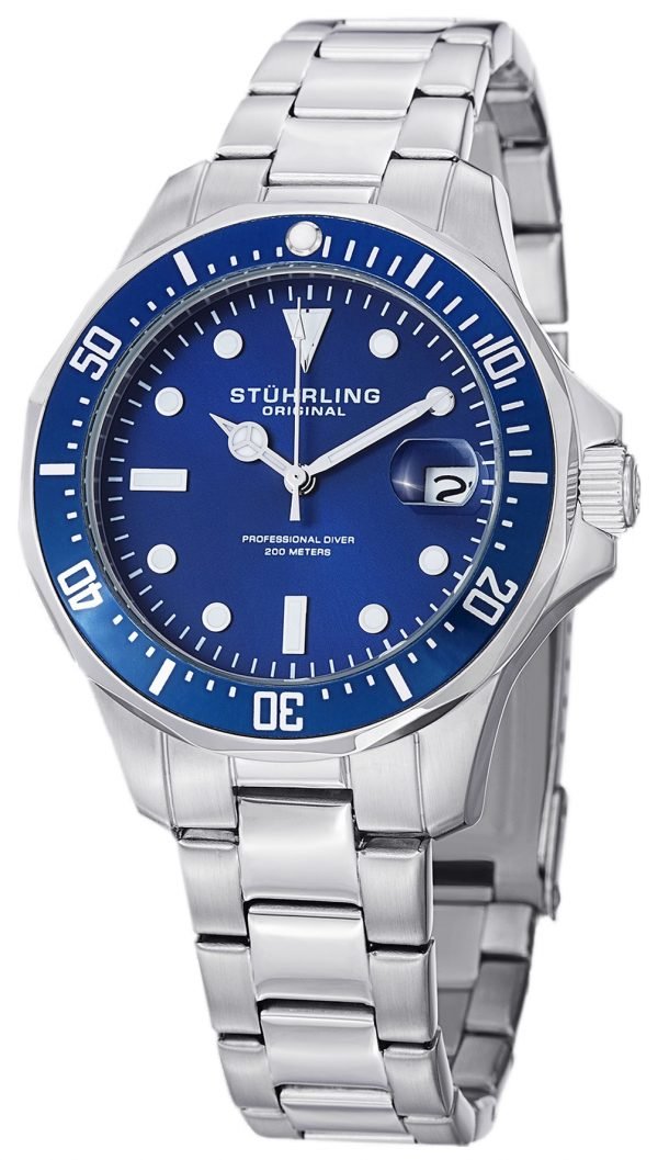 Stührling Original Aquadiver 664.02 Kello Sininen / Teräs