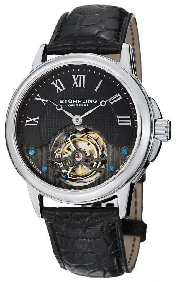 Stührling Original Tourbillon 541.331xk1 Kello Musta / Nahka