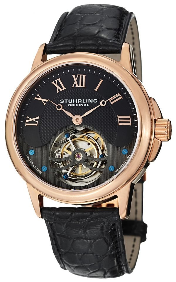 Stührling Original Tourbillon 541.334xk1 Kello Musta / Nahka