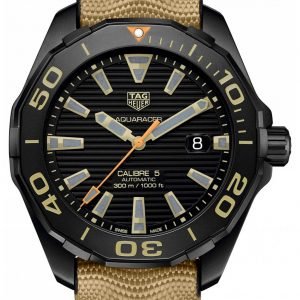 Tag Heuer Aquaracer Way208c.Fc6383 Kello Musta / Nahka