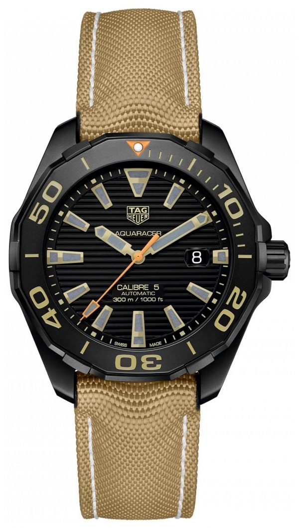 Tag Heuer Aquaracer Way208c.Fc6383 Kello Musta / Nahka