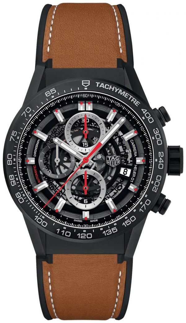 Tag Heuer Carrera Car2090.Ft6124 Kello Musta / Nahka