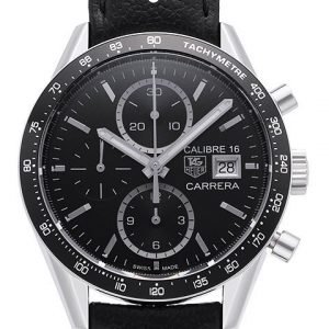 Tag Heuer Carrera Cv201aj.Fc6357 Kello Musta / Nahka