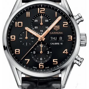 Tag Heuer Carrera Cv2a1ab.Fc6379 Kello Musta / Nahka