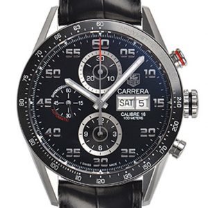 Tag Heuer Carrera Cv2a1r.Fc6235 Kello Musta / Nahka