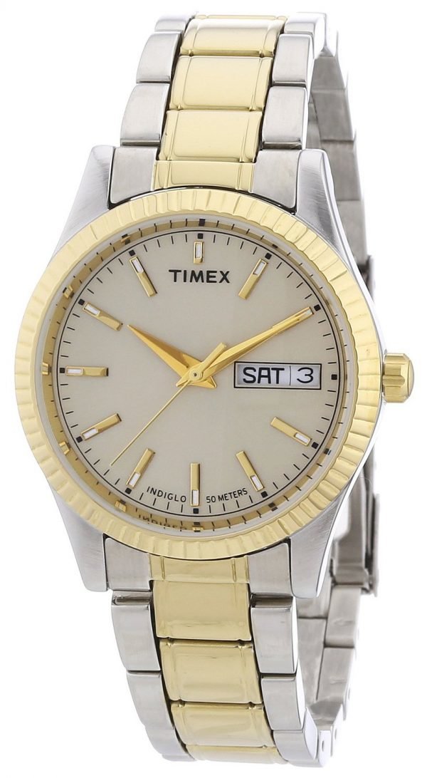 Timex Classic Elevated T2m556 Kello Hopea / Kullansävytetty