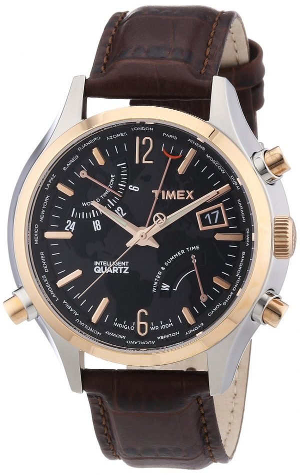 Timex Intelligent T2n942d7 Kello Musta / Nahka