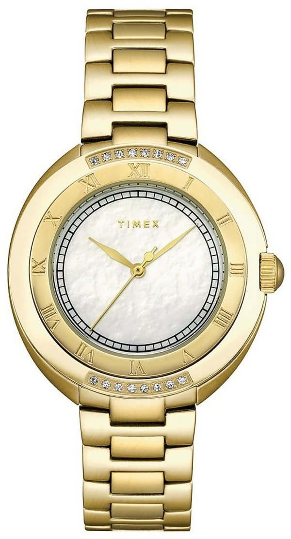 Timex T2m597 Kello Valkoinen / Kullansävytetty Teräs
