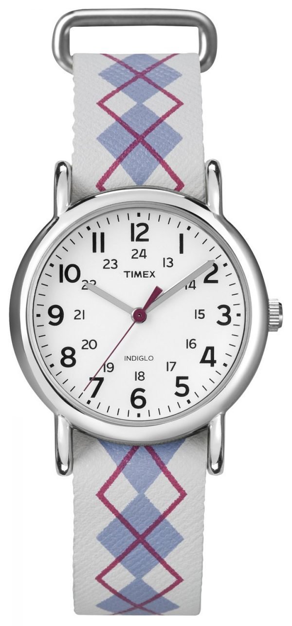 Timex Weekender T2n918 Kello Valkoinen / Nahka