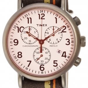 Timex Weekender Tw2p78000 Kello Valkoinen / Nahka