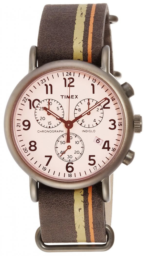 Timex Weekender Tw2p78000 Kello Valkoinen / Nahka