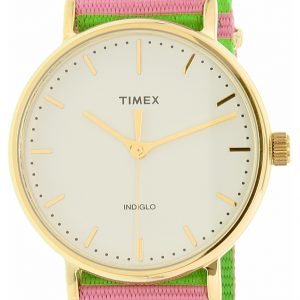 Timex Weekender Tw2p91800 Kello Valkoinen / Kullansävytetty