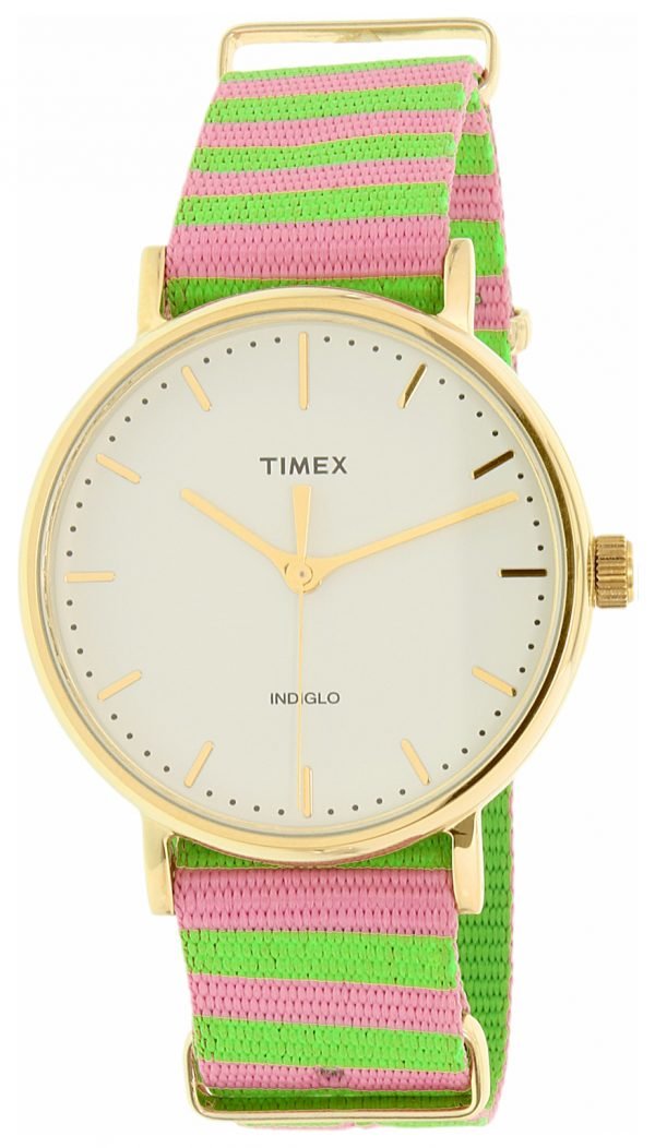 Timex Weekender Tw2p91800 Kello Valkoinen / Kullansävytetty
