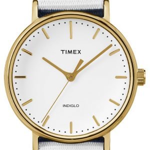 Timex Weekender Tw2p91900 Kello Valkoinen / Kullansävytetty