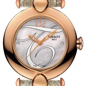 Tissot T-Gold Pretty T918.210.76.116.02 Kello Valkoinen / Nahka