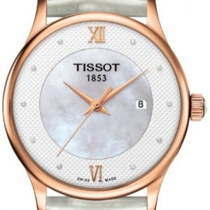 Tissot T-Gold T914.210.76.116.00 Kello Valkoinen / Nahka