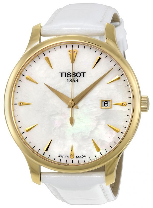 Tissot Tradition Gent T063.610.36.116.00 Kello Valkoinen / Nahka