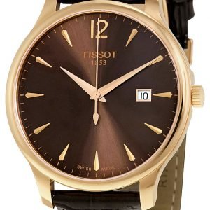 Tissot Tradition Gent T063.610.36.297.00 Kello Ruskea / Nahka