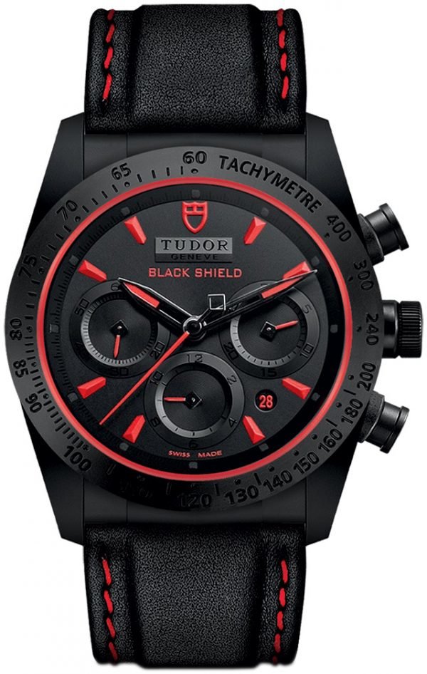 Tudor Fastrider Black Shield 42000cr-0002 Kello Musta / Nahka