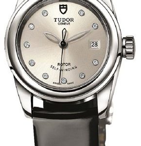 Tudor Glamour Date 51000-0019 Kello Hopea / Nahka