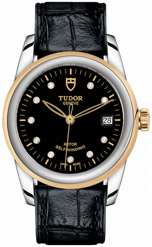 Tudor Glamour Date 55003-0037 Kello Musta / Nahka