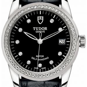 Tudor Glamour Date 55020-0053 Kello Musta / Nahka