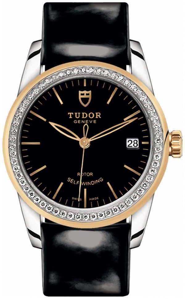 Tudor Glamour Date 55023-0053 Kello Musta / Nahka