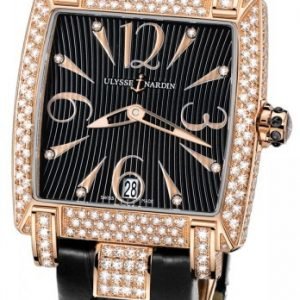 Ulysse Nardin Ladies Caprice 136-91fc-06-02 Kello Musta / Nahka