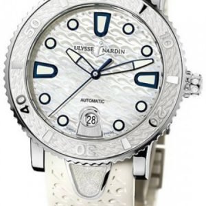 Ulysse Nardin Ladies Diver 8103-101-3-00 Kello Valkoinen / Kumi