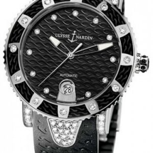 Ulysse Nardin Ladies Diver 8103-101ec-3c-12 Kello Musta / Kumi