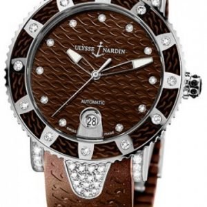 Ulysse Nardin Ladies Diver 8103-101ec-3c-15 Kello Ruskea / Kumi