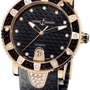 Ulysse Nardin Ladies Diver 8106-101e-3c-12 Kello Musta / Kumi