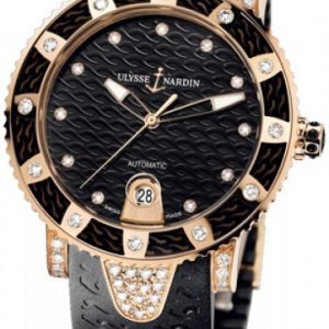 Ulysse Nardin Ladies Diver 8106-101ec-3c-12 Kello Musta / Kumi