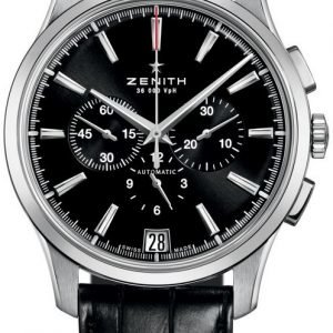 Zenith Captain 03.2110.400-22.C493 Kello Musta / Nahka