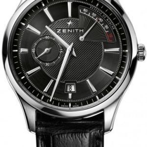 Zenith Captain 03.2120.685-22.C493 Kello Musta / Nahka