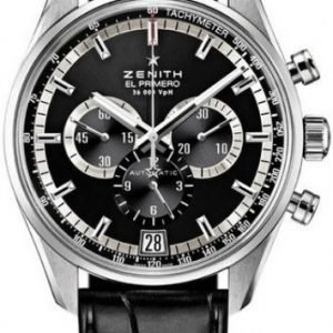 Zenith El Primero 03.2040.400-21.C496 Kello Musta / Nahka