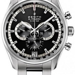 Zenith El Primero 03.2040.400-21.M2040 Kello Musta / Teräs