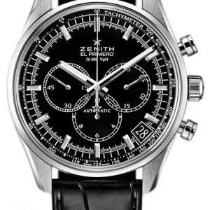 Zenith El Primero 03.2080.400-21.C496 Kello Musta / Nahka