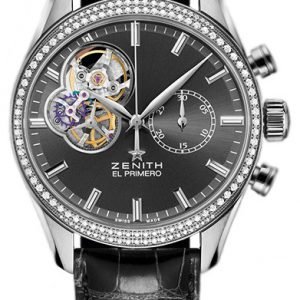 Zenith El Primero 16.2150.4062-91.C760 Kello Musta / Nahka