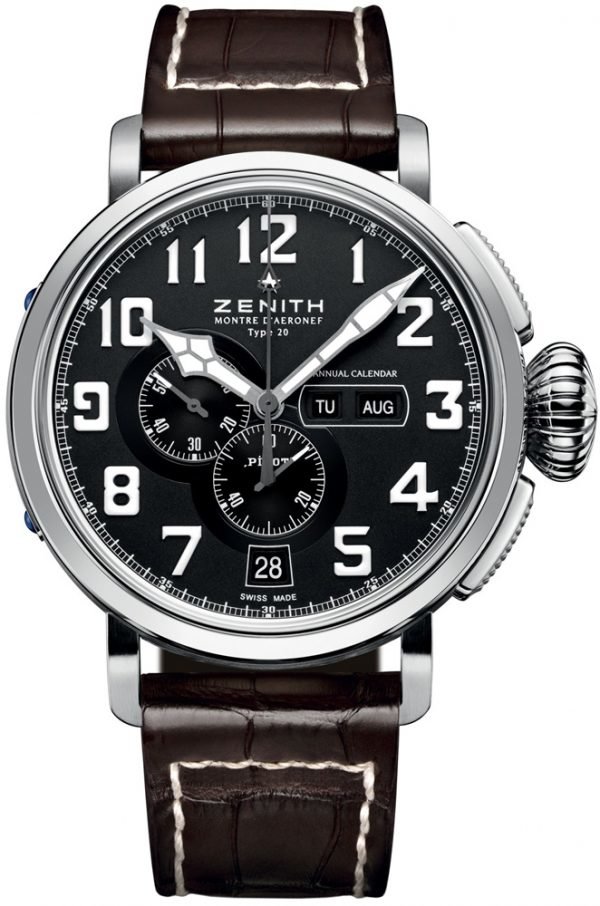 Zenith Pilot 03.2430.4054-21.C721 Kello Musta / Nahka