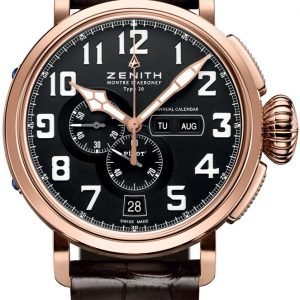 Zenith Pilot 87.2430.4054-21.C721 Kello Musta / Nahka