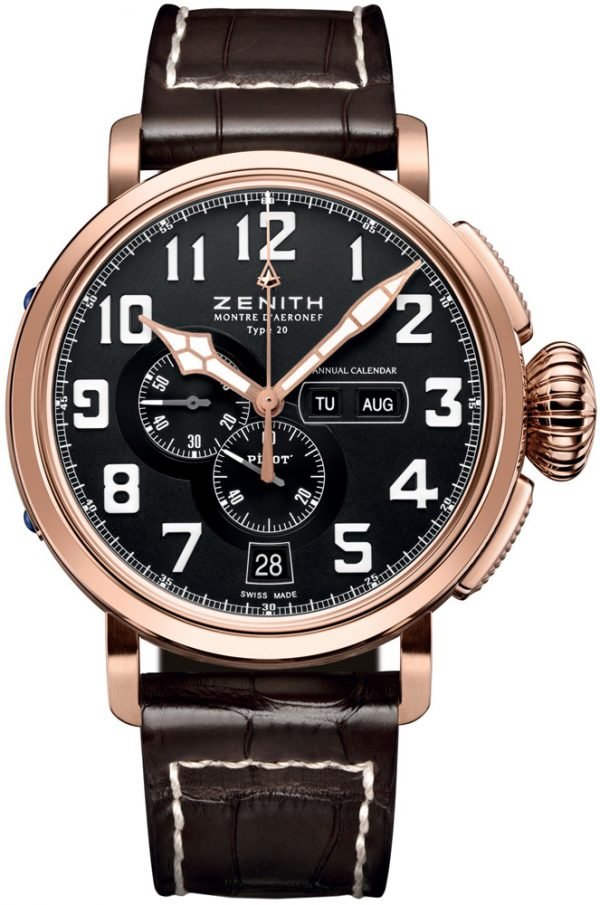 Zenith Pilot 87.2430.4054-21.C721 Kello Musta / Nahka