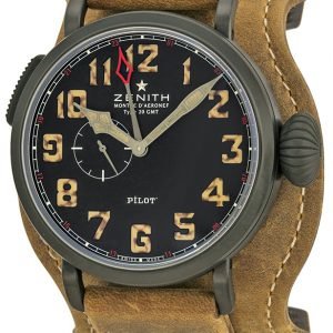 Zenith Pilot 96.2431.693-21.C738 Kello Musta / Nahka